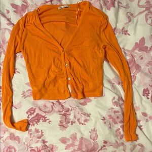 Zara Orange Cardigan Sweater